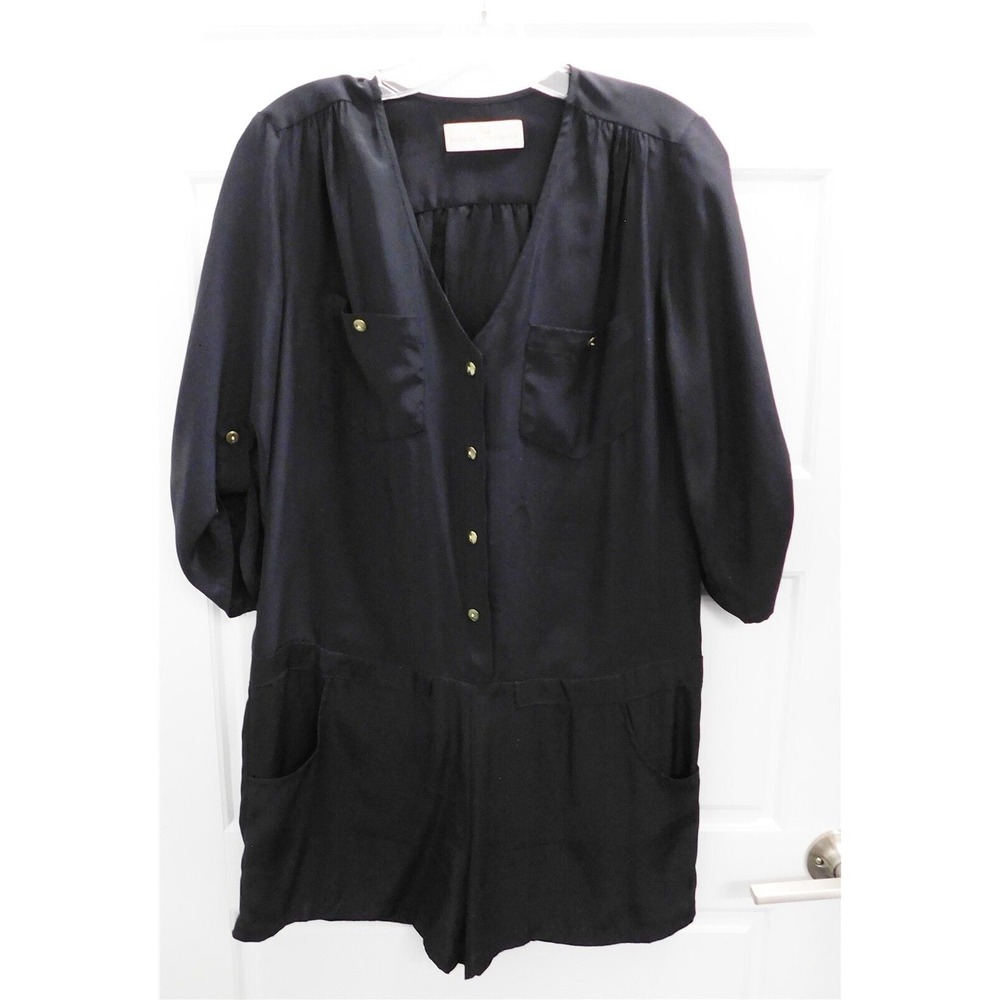 Amanda Uprichard Black 100% Silk Short Romper sz S‎